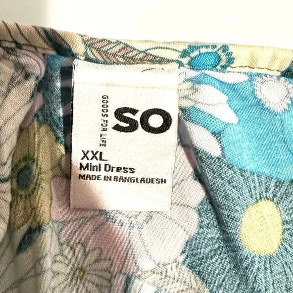 NWT SO GOODS FOR LIFE Juniors Sleeveless Halter Neck Floral Mini Dress Size XXL - Picture 9 of 10